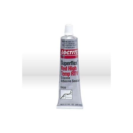 Loctite Silicone Sealant, SuperflexR Red High Temp RTV, Silicone Adhesive Sealant 80 ml Tube, Carded LOC59630